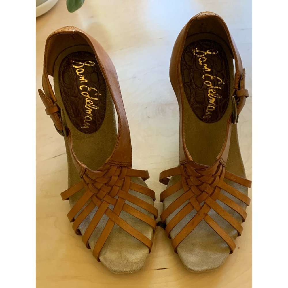 Sam Edelman Leather Wedge High Heel Sandals